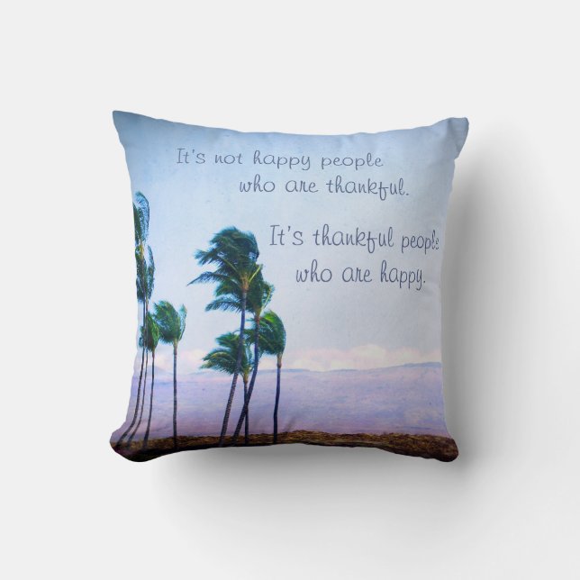 Ett tacksamt foto från People Quote Hawaii Handfla Kudde (Framsida)