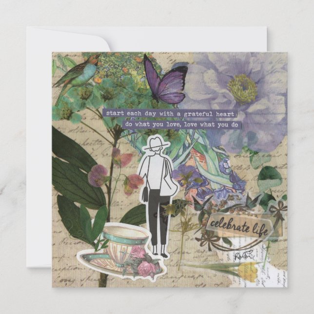 Ett tacksamt kort för varmt hjärta/Lila (Framsida)