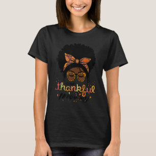 Ett tacksamt Mamma Afro American Women Fall-tack T Shirt