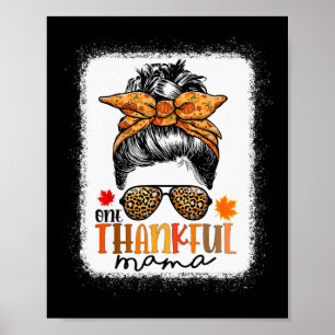 Ett tacksamt Mamma Bun Leopard Mamma Fall - tack Poster