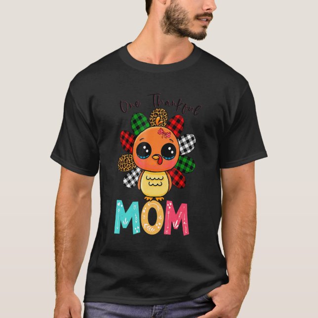 Ett tacksamt Mamma-Turkiet-familjetack 1 T Shirt (Framsida)