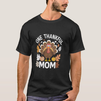 Ett tacksamt Mamma Turkiet Höst löv Pumpkin T Sh Shirt