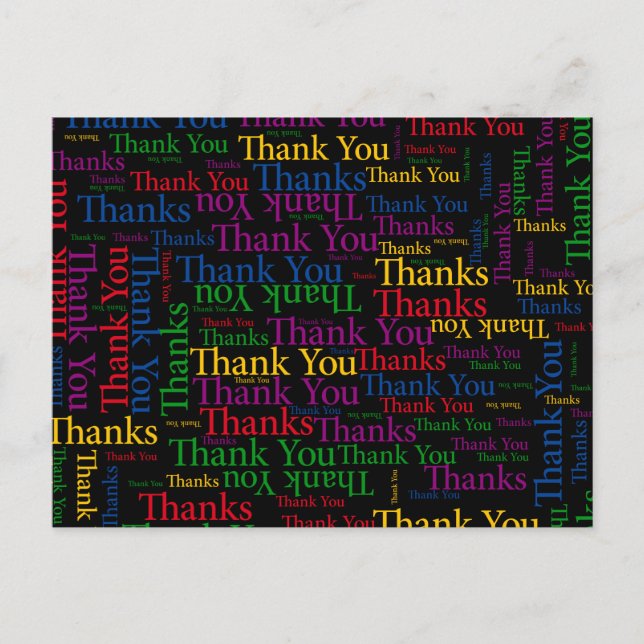 Ett tacksamt meddelande för att uttrycka Tack så m Vykort (Framsida)