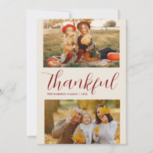Ett tacksamt, modernt happy thanksgiving-fotokort julkort
