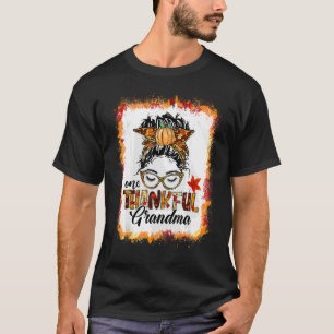 Ett tacksamt mormor Messy Bun Fall Hösttack T Shirt