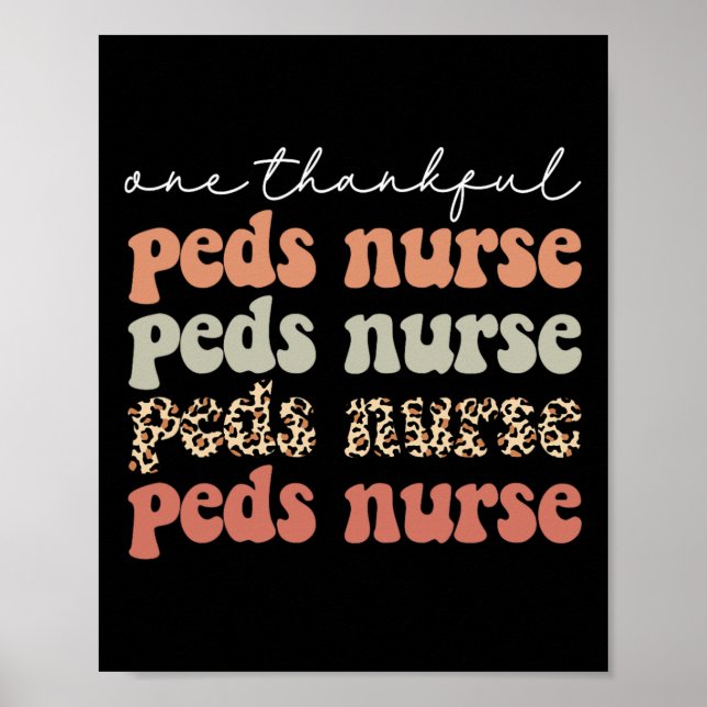 Ett tacksamt PEDS Nurse Hösten Träd Höst löv Th Poster (Framsidan)