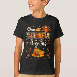 Ett tacksamt stort Syrran Höst löv hösten Thanksgi T Shirt
