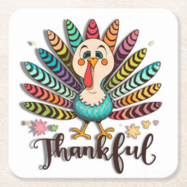 Ett tacksamt Turkiet underlägg Papper Kvadrat