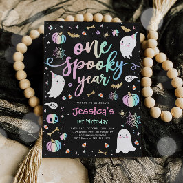 Ett talesår Cute Halloween Ghost 1 födelsedag Inbjudningar