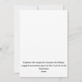 Ett tåligt bergspass i Förenade Arabemiraten. Julkort