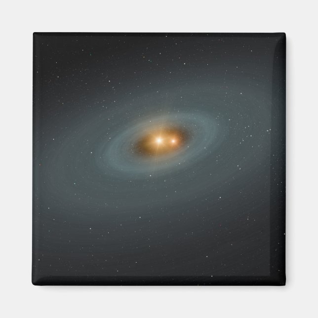 Ett tätt par stjärnor och en omgivande skiva magnet (Framsidan)