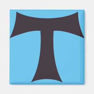 Ett tau-kors S:t Antonius-kors Magnet