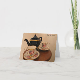 Ett "Tea for Two"-anteckningskort Kort