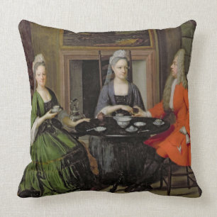 Ett Teaparty (olja på kanfas) Kudde