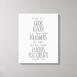 Ett tecken på en Bra ledare, Mahatma Gandhi-citate Canvastryck