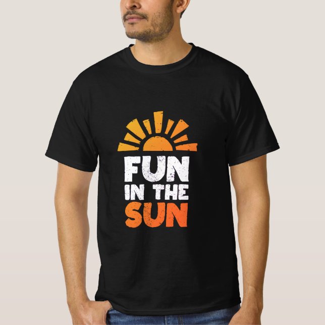 Ett tecken som säger roligt på sol t shirt (Framsida)