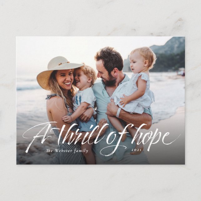 Ett Thrill Hope religiösa julfoto Helg Vykort (Framsida)