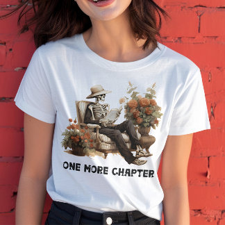 Ett till kapitel Bok Älskare Skeleton T-shirt
