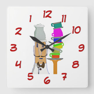 Ett till Kopp - Vänd bakåtklockan bakåt bakåt bakå Fyrkantig Klocka