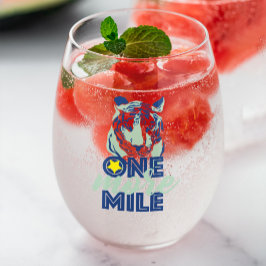 Ett till litet Vin-glas med blått tigerglas