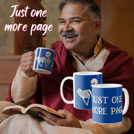 Ett till sidbokat bok älskare-skelett kaffemugg