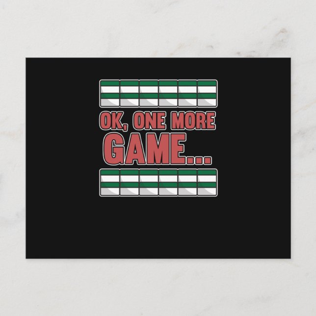 Ett till spel Mahjong Player Games Boys Girls Inbjudan Vykort (Framsida)