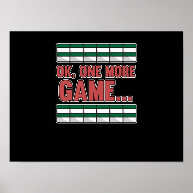 Ett till spel Mahjong Player Games Boys Girls Poster (Framsidan)