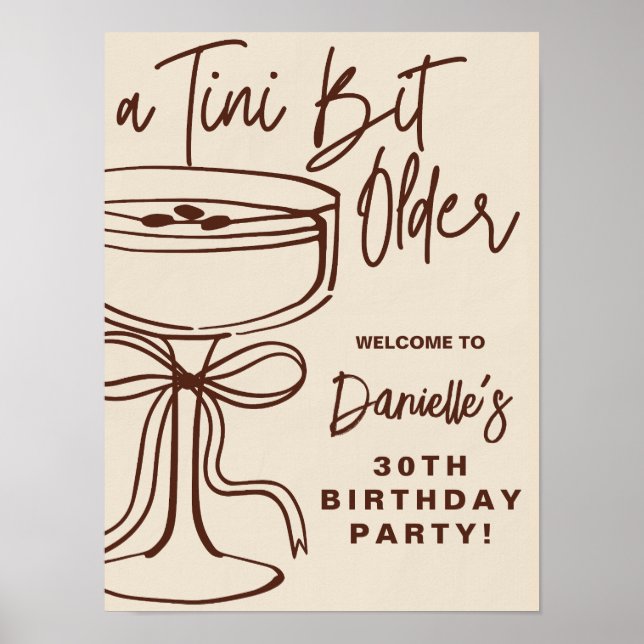 Ett Tini Bit Older Espresso Martini Birthday-tecke Poster (Framsidan)