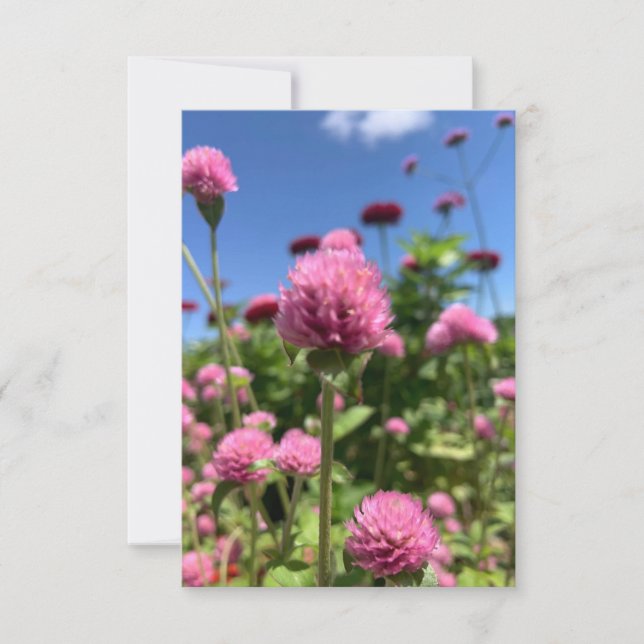 Ett tips på Z-kortet "Blommigt Rosa" Tack Kort (Framsida)