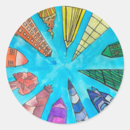 Ett tips på Z "Rainbow City"-klistermärke Runt Klistermärke