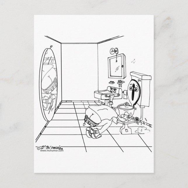 Ett Toilet-märke som utstrålats av ett Butt-krack Vykort (Framsida)