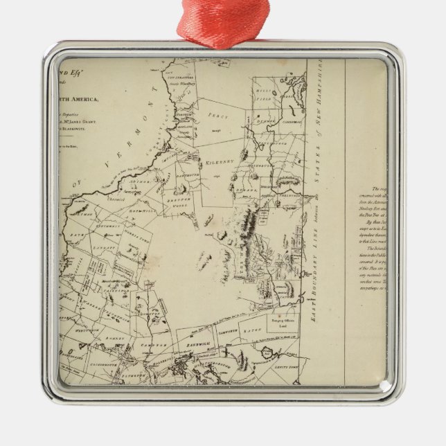 Ett Topografiskt Karta Julgransprydnad Metall (Framsidan)