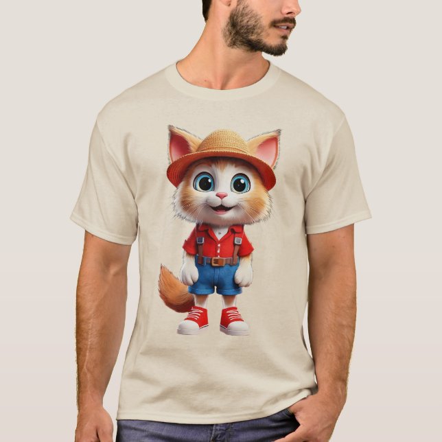 Ett trendig som bearbetar kattgrafik t shirt (Framsida)