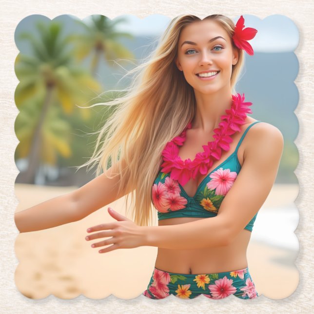 Ett tropiskt ögonblick: Helenas Hula Dance Underlägg Papper (Framsida)