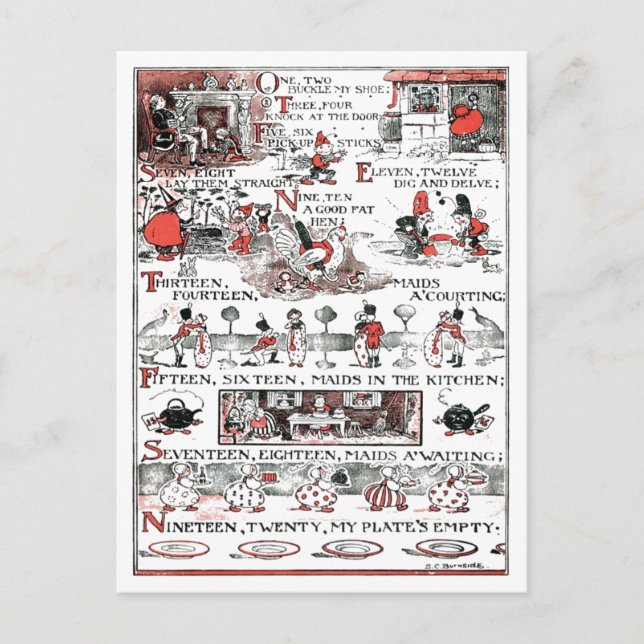 Ett, två, lås min sko vykort (Framsida)