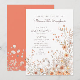 Ett, två, tre små babyskor inbjudningar