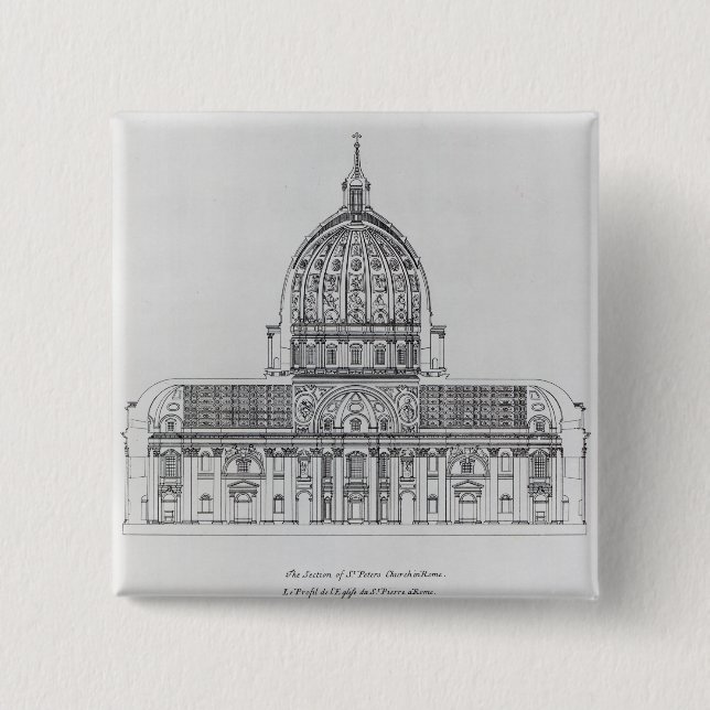 Ett tvärsnitt av St Peter, Rome Knapp (Framsida)
