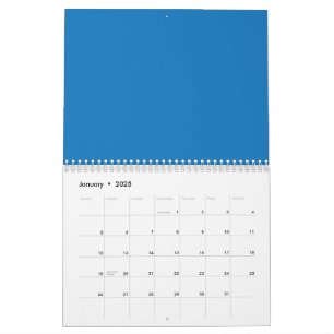 Ett tydligt blå himmel utan moln fyller hela kalender