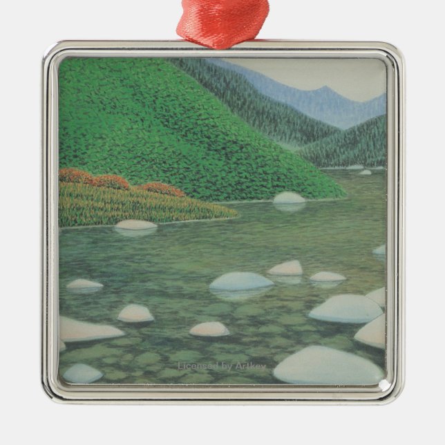 Ett tyst tränga någon i Moutains Julgransprydnad Metall (Framsidan)