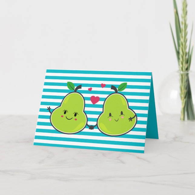 "Ett Underbarare öron" Kärlek Kawaii Valentines da Kort (Framsida)