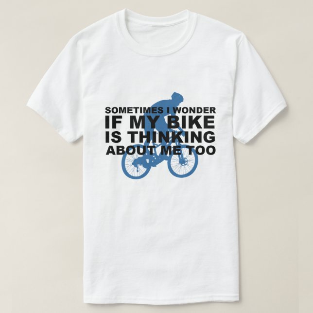 Ett underbart cykliskt bike tänker på mig för blå t shirt (Design framsida)