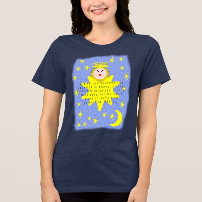 Ett underbart och underligt tecken dök upp i himle tee shirt (Framsida)