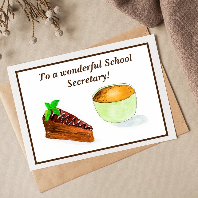 Ett underbart skolsekreterarkort helgkort (Express gratitude with a customizable card for the invaluable school secretary.)