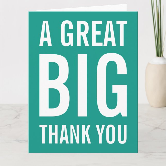 Ett Underbart stort tackkort Kort (Framsida)
