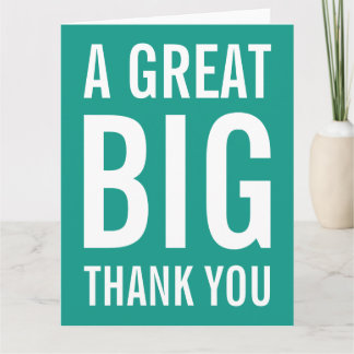 Ett Underbart stort tackkort Kort