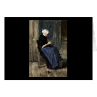 Ett ungt Scheveningen kvinnahandarbete Hälsningskort