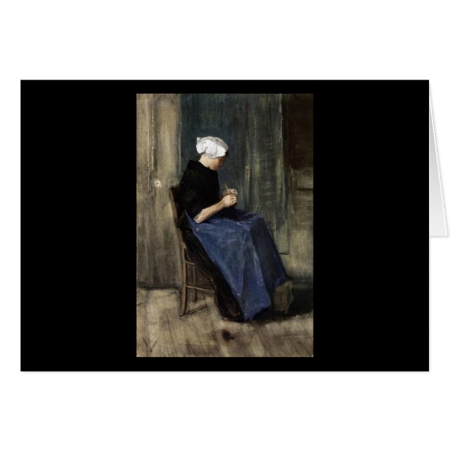 Ett ungt Scheveningen kvinnahandarbete Hälsningskort (Framsidan Horizontal)