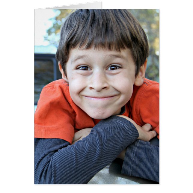 Ett ungt snörkort hälsningskort (Framsidan)