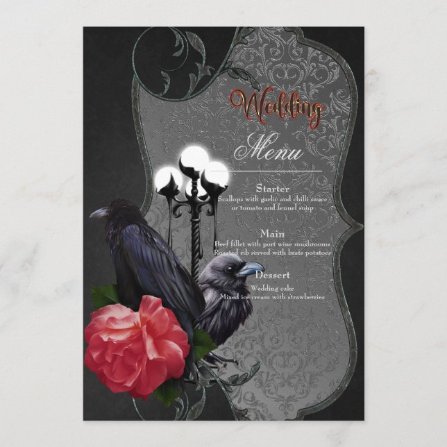 Ett unikt bröllop meny (Framsida)