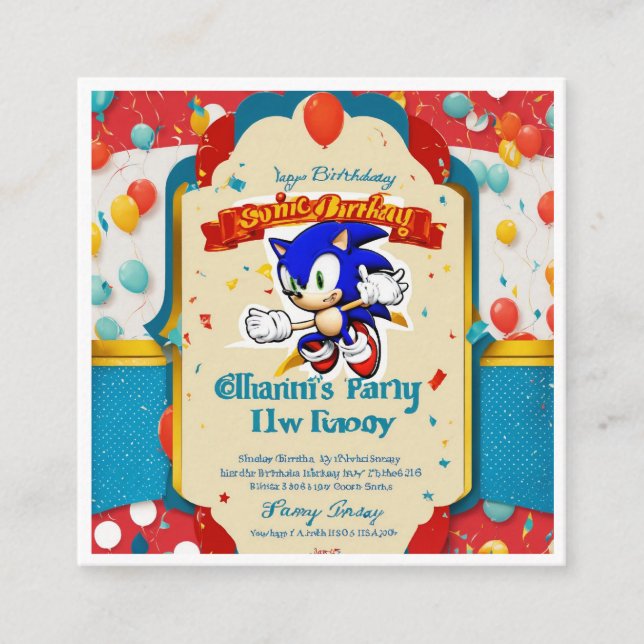 ett unikt födelsedagsinbjudningskort tilläggskort (Framsida)